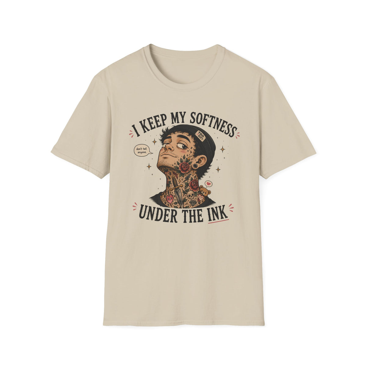 CREAVOLTS® Keep My Soft Side Secret | Cute Tattoo Lover Graphic Tee