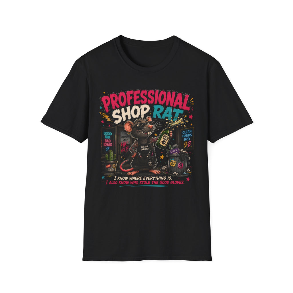 CREAVOLTS® Professional Shop Rat | Funny Tattoo Shop Graphic Tee
